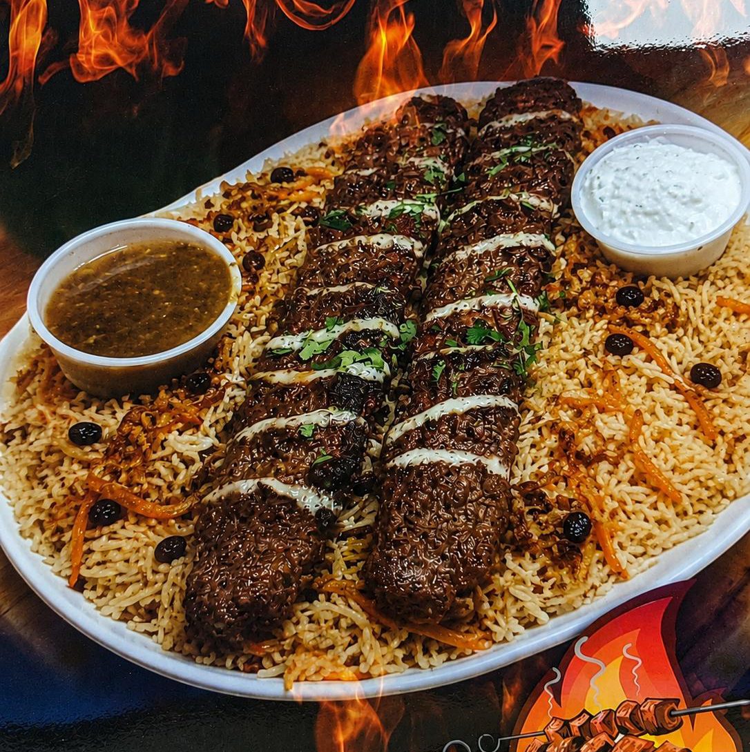 Qabuli Palow with Ground Chicken or Beef.