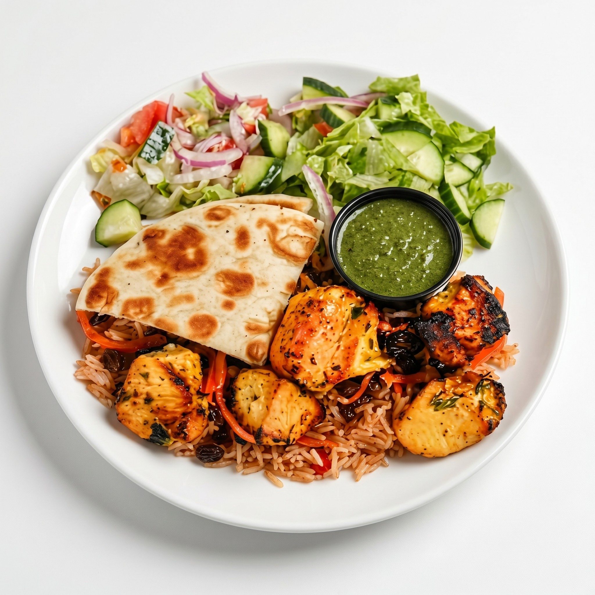 Qabuli Palow with Chicken Kabob.