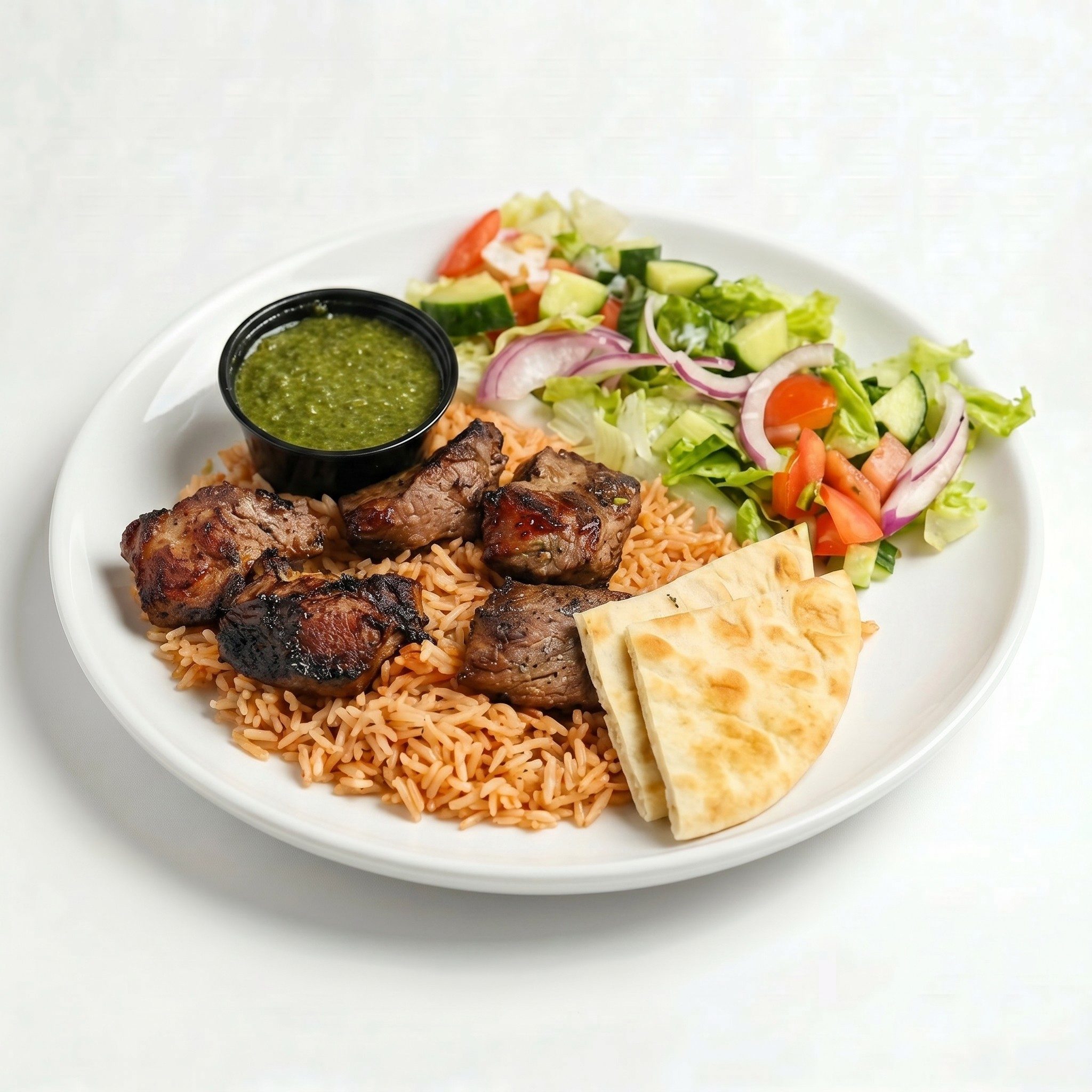 Qabuli Palow with Lamb Kabob.