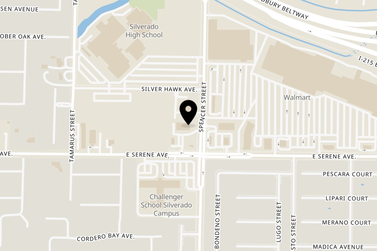 Map showing the location of Chopan Kabob on 1740 E Serene Ave Suite 160 in Las Vegas